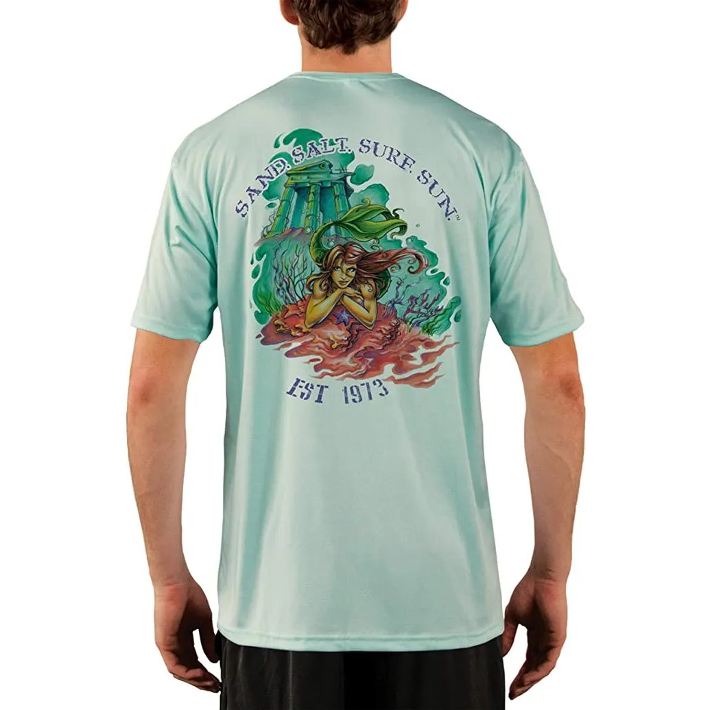 SAND.SALT.SURF.SUN. Atlantis Mermaid Men's UPF 50  UV Sun Protection Performance Short Sleeve T-Shirt