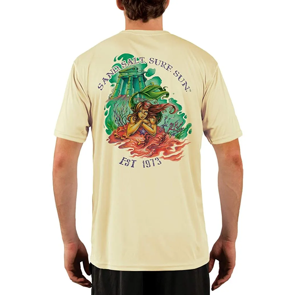 SAND.SALT.SURF.SUN. Atlantis Mermaid Men's UPF 50  UV Sun Protection Performance Short Sleeve T-Shirt