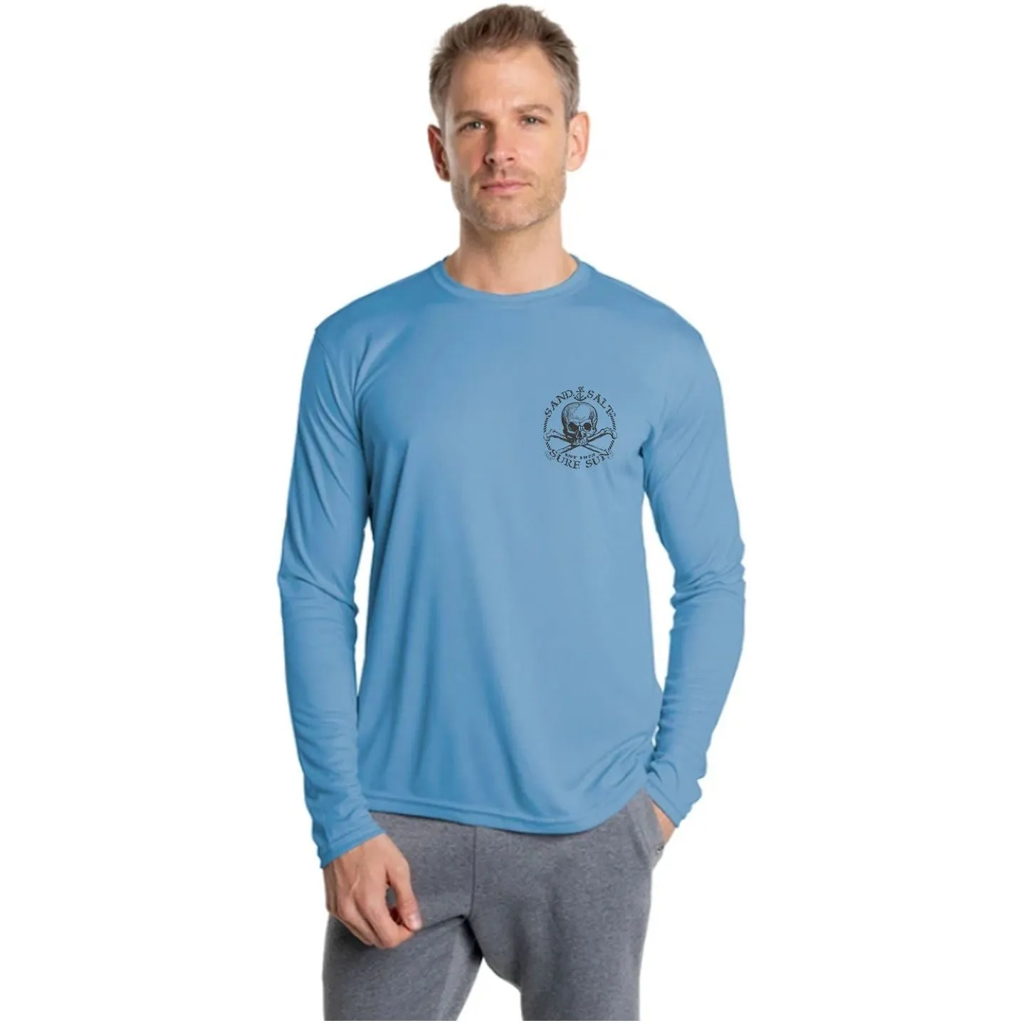 SAND.SALT.SURF.SUN. Dive or Die Men's UPF 50  UV Sun Protection Performance Long Sleeve T-Shirt