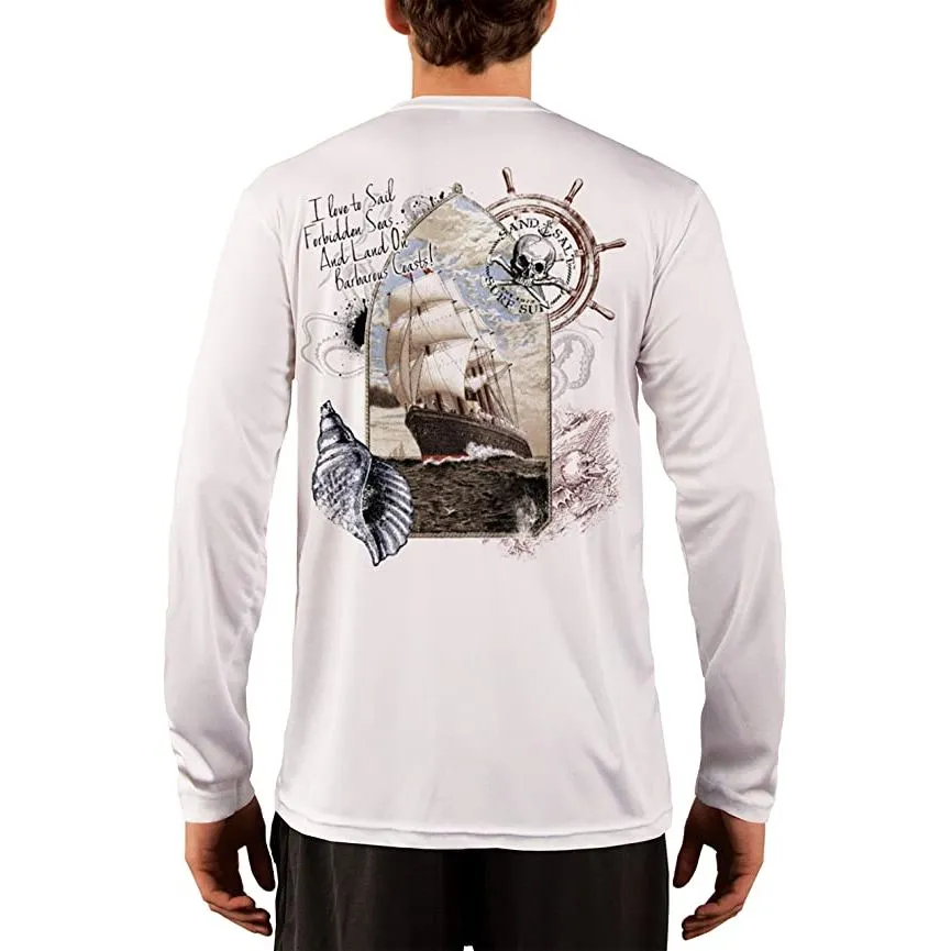 SAND.SALT.SURF.SUN. Forbidden Ship Men's UPF 50  UV Sun Protection Performance Long Sleeve T-Shirt