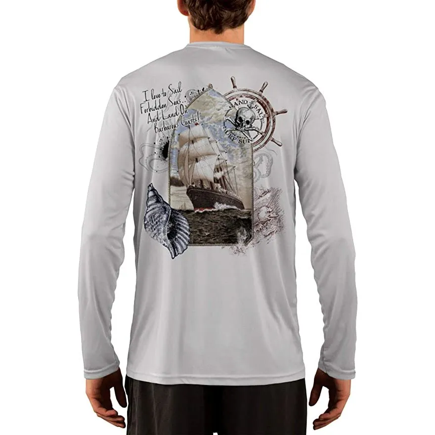 SAND.SALT.SURF.SUN. Forbidden Ship Men's UPF 50  UV Sun Protection Performance Long Sleeve T-Shirt
