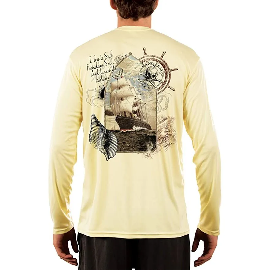 SAND.SALT.SURF.SUN. Forbidden Ship Men's UPF 50  UV Sun Protection Performance Long Sleeve T-Shirt