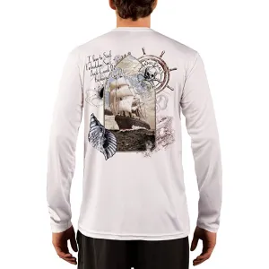 SAND.SALT.SURF.SUN. Forbidden Ship Men's UPF 50  UV Sun Protection Performance Long Sleeve T-Shirt