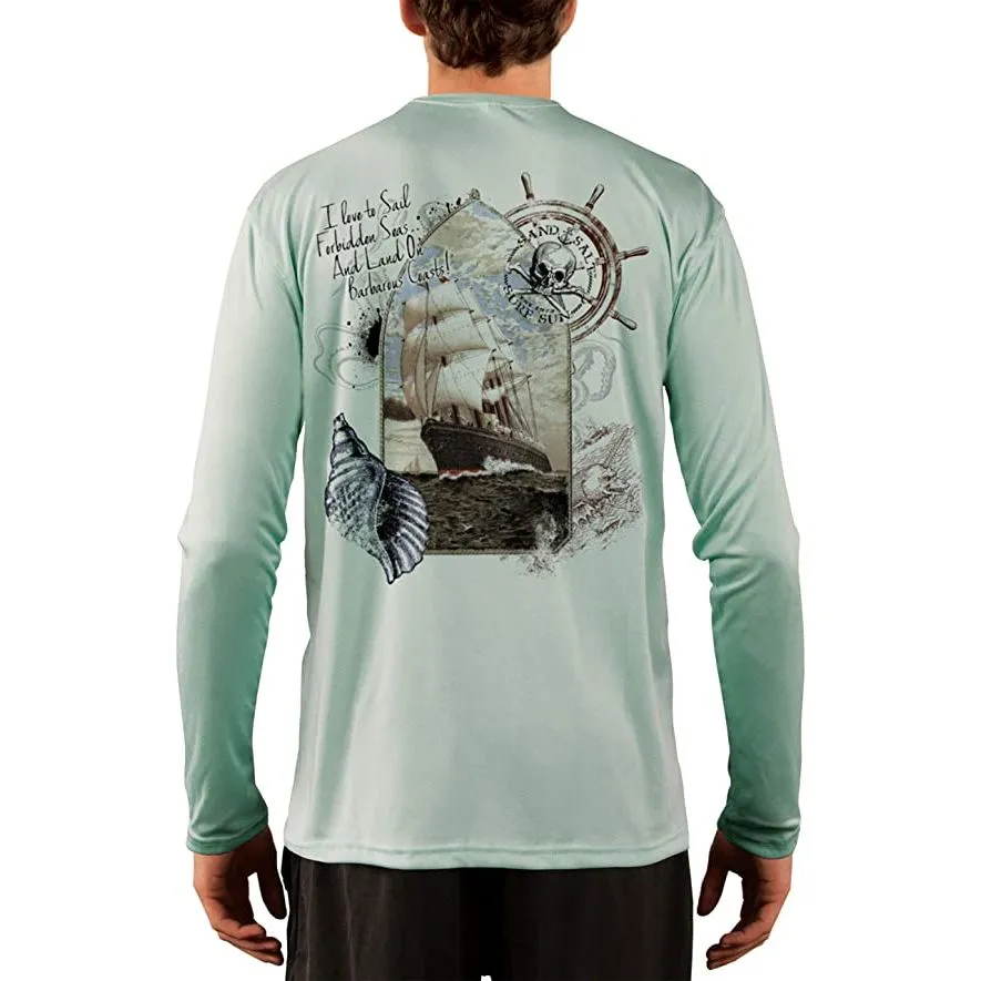 SAND.SALT.SURF.SUN. Forbidden Ship Men's UPF 50  UV Sun Protection Performance Long Sleeve T-Shirt