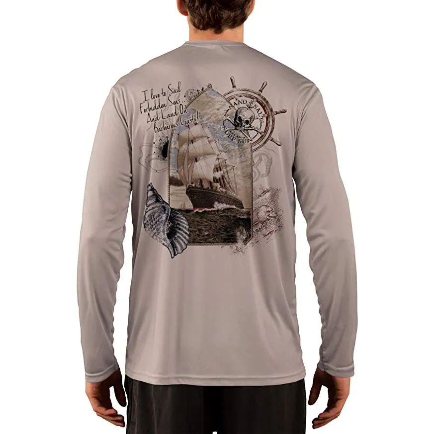 SAND.SALT.SURF.SUN. Forbidden Ship Men's UPF 50  UV Sun Protection Performance Long Sleeve T-Shirt