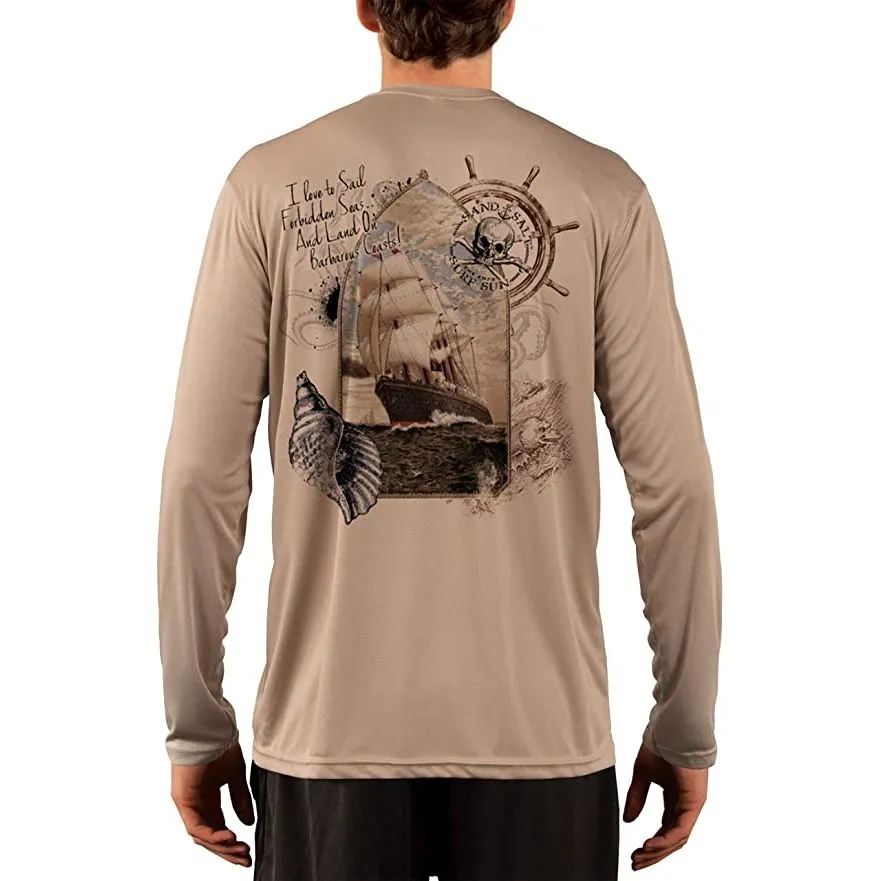 SAND.SALT.SURF.SUN. Forbidden Ship Men's UPF 50  UV Sun Protection Performance Long Sleeve T-Shirt