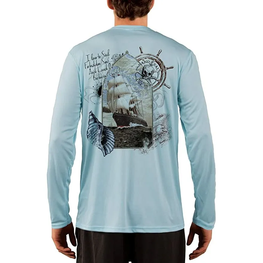 SAND.SALT.SURF.SUN. Forbidden Ship Men's UPF 50  UV Sun Protection Performance Long Sleeve T-Shirt
