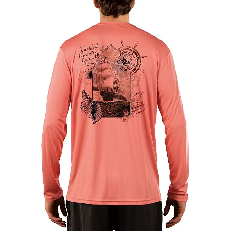 SAND.SALT.SURF.SUN. Forbidden Ship Men's UPF 50  UV Sun Protection Performance Long Sleeve T-Shirt