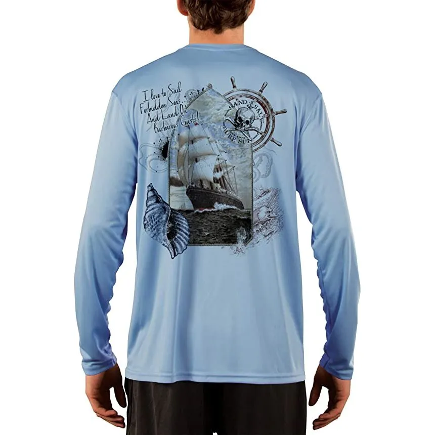 SAND.SALT.SURF.SUN. Forbidden Ship Men's UPF 50  UV Sun Protection Performance Long Sleeve T-Shirt