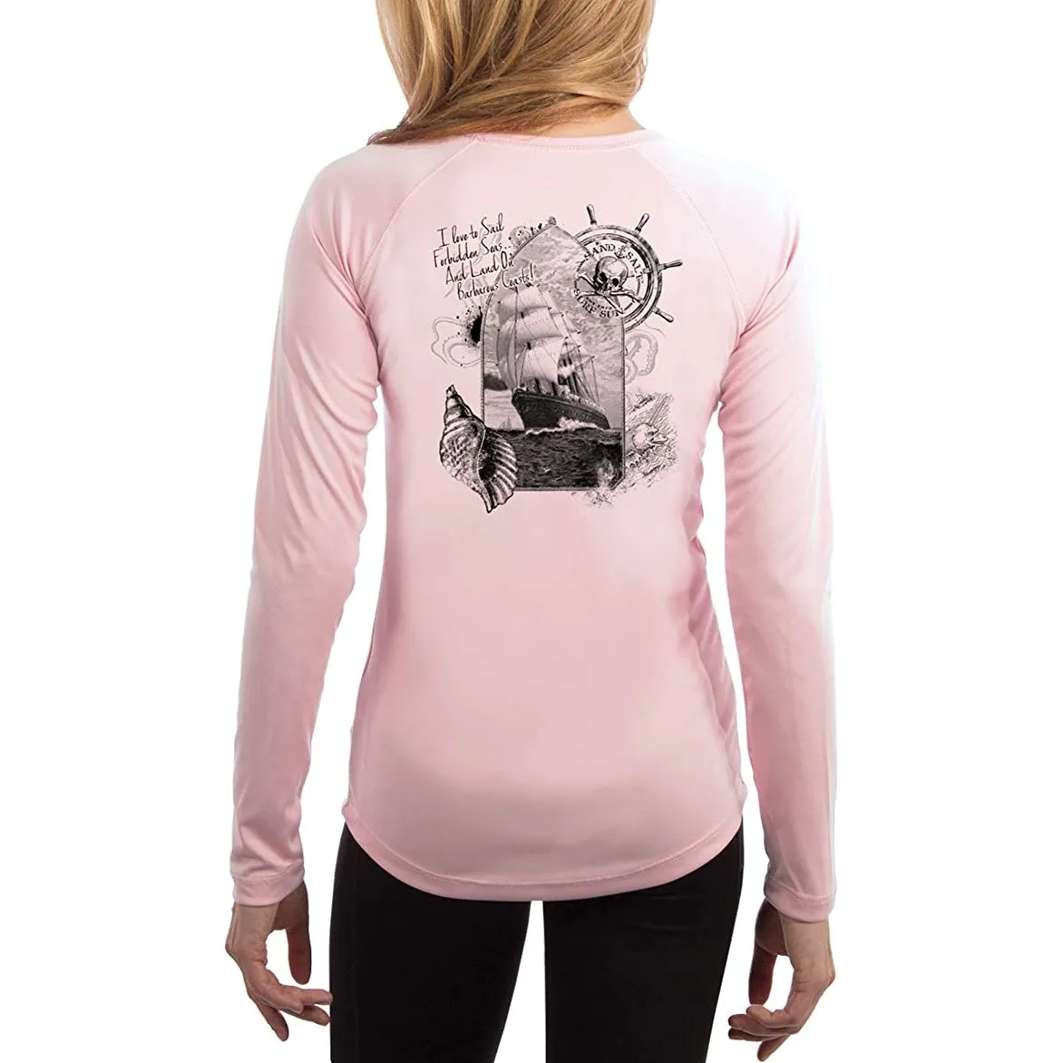 SAND.SALT.SURF.SUN. Forbidden Ship Women's UPF 50  UV Sun Protection Performance Long Sleeve T-Shirt