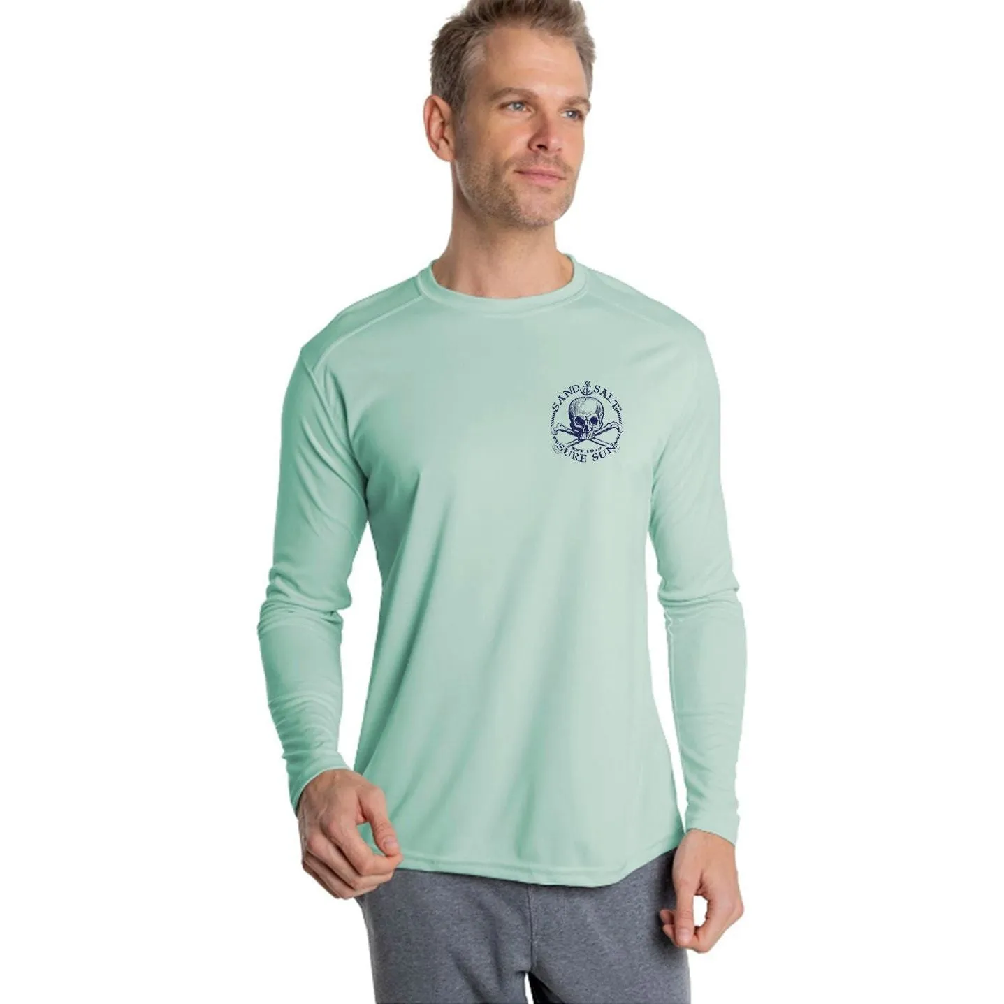 SAND.SALT.SURF.SUN. Marlin Men's Anchor UPF 50  UV Sun Protection Performance Long Sleeve T-Shirt