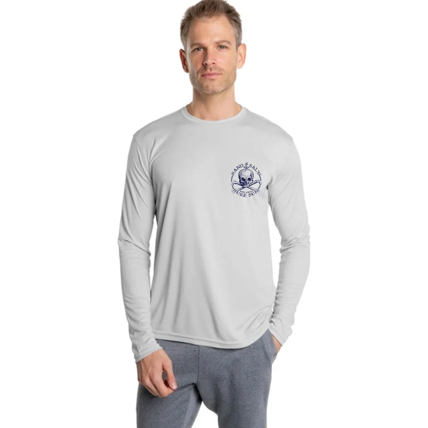 SAND.SALT.SURF.SUN. Marlin Men's Anchor UPF 50  UV Sun Protection Performance Long Sleeve T-Shirt