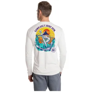 SAND.SALT.SURF.SUN. Marlin Men's Anchor UPF 50  UV Sun Protection Performance Long Sleeve T-Shirt