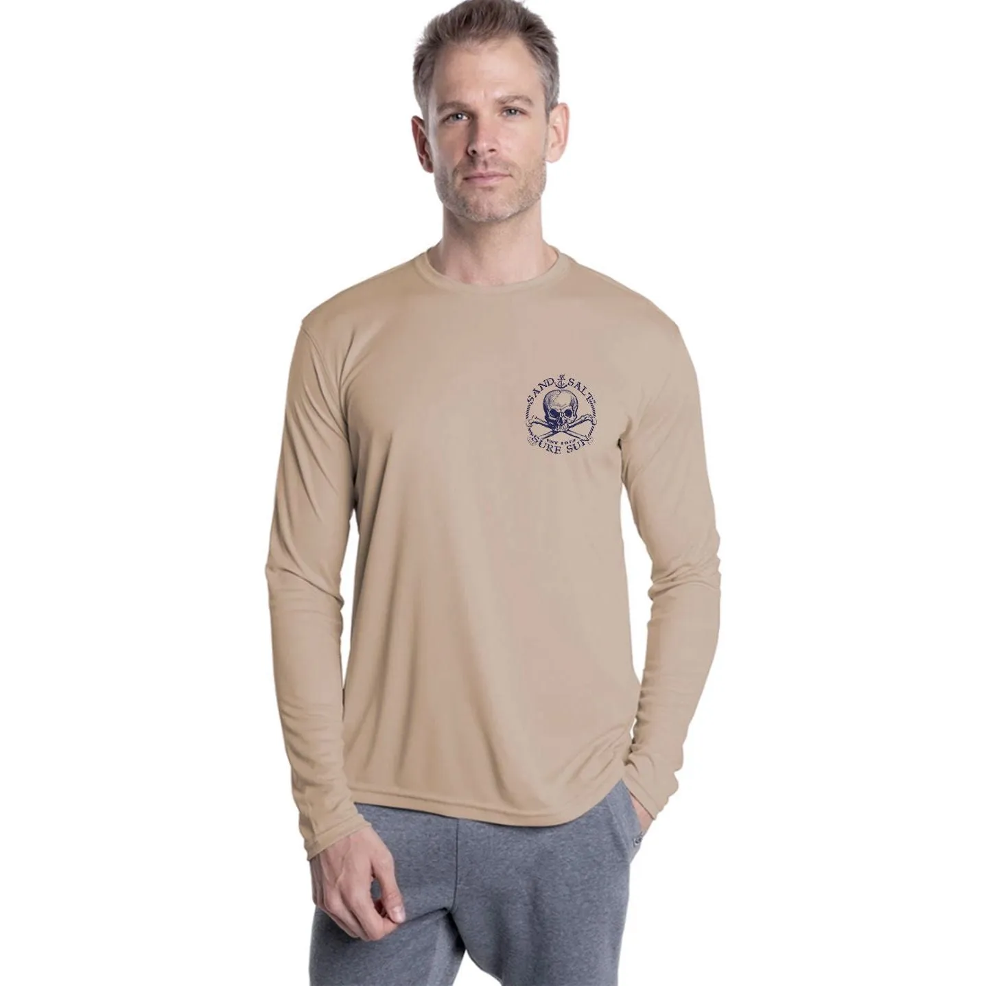 SAND.SALT.SURF.SUN. Marlin Men's Anchor UPF 50  UV Sun Protection Performance Long Sleeve T-Shirt