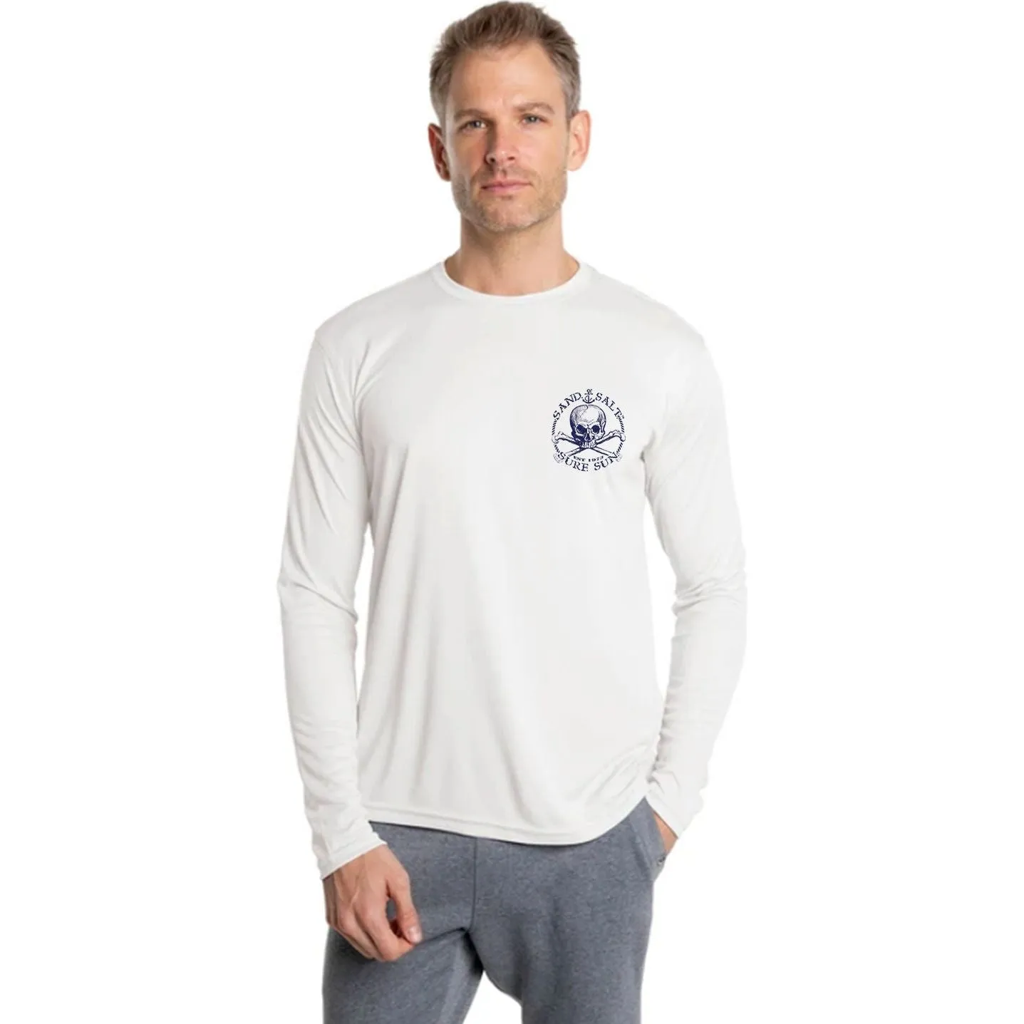 SAND.SALT.SURF.SUN. Marlin Men's Anchor UPF 50  UV Sun Protection Performance Long Sleeve T-Shirt
