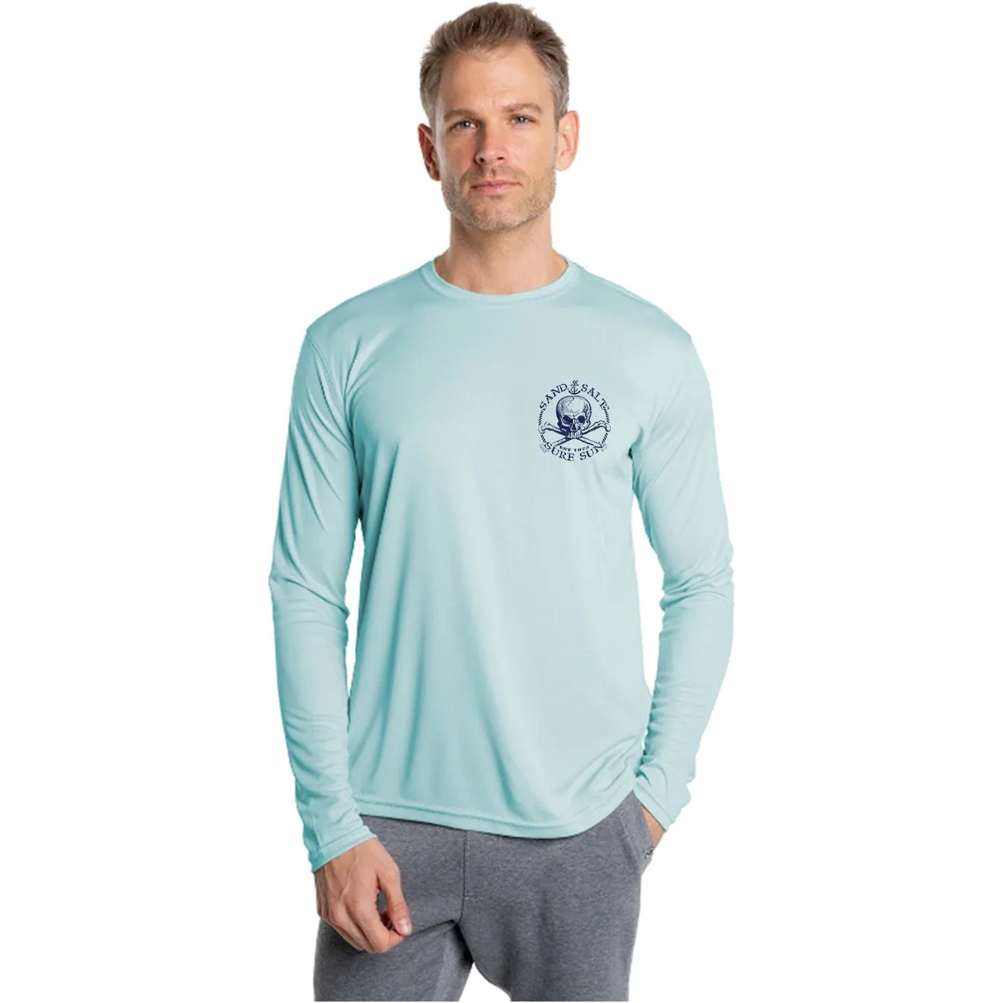 SAND.SALT.SURF.SUN. Marlin Men's Anchor UPF 50  UV Sun Protection Performance Long Sleeve T-Shirt