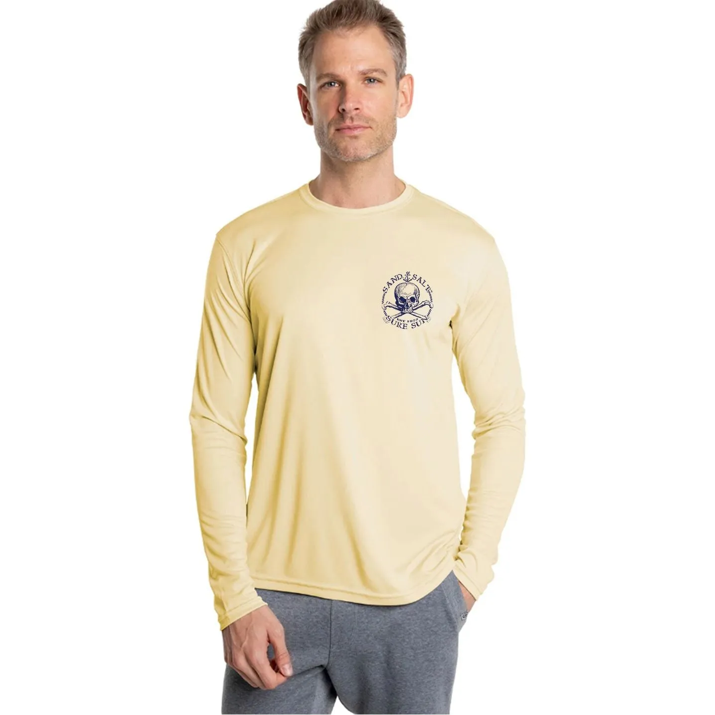 SAND.SALT.SURF.SUN. Marlin Men's Anchor UPF 50  UV Sun Protection Performance Long Sleeve T-Shirt