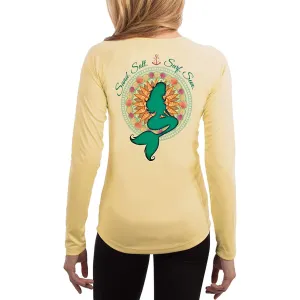 SAND.SALT.SURF.SUN. Mermaid Shells Women's UPF 50  UV Sun Protection Performance Long Sleeve T-Shirt