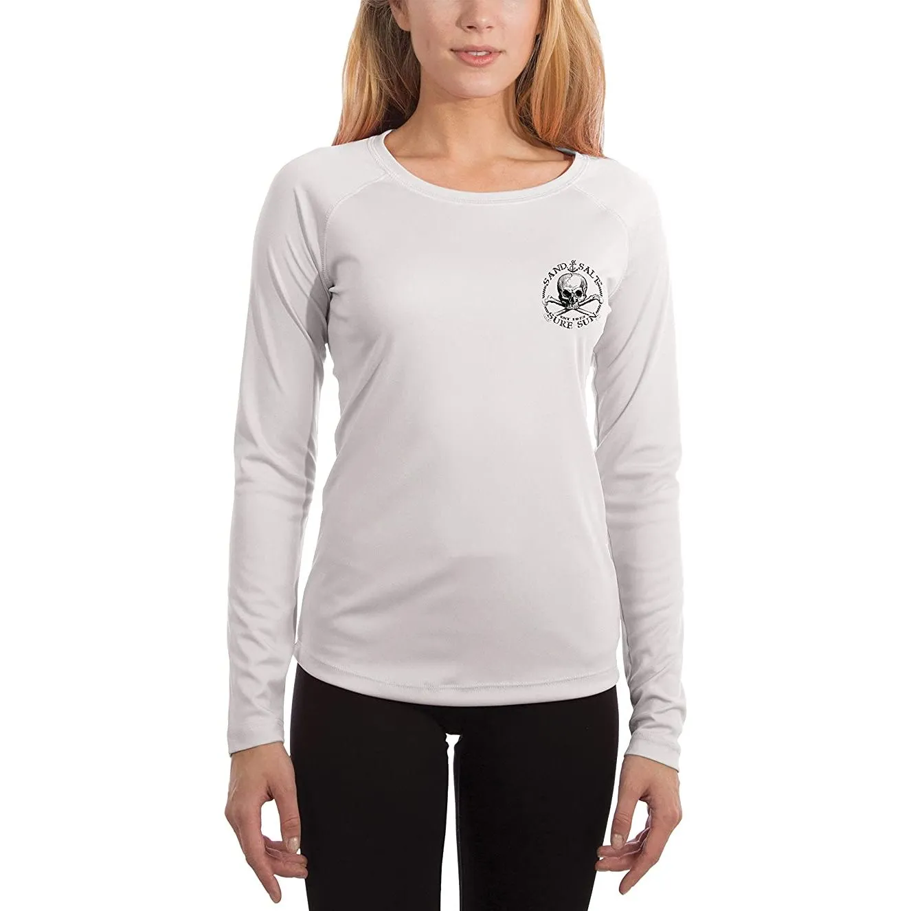 SAND.SALT.SURF.SUN. Pirate Girl Cannon Women's UPF 50  UV Sun Protection Performance Long Sleeve T-Shirt