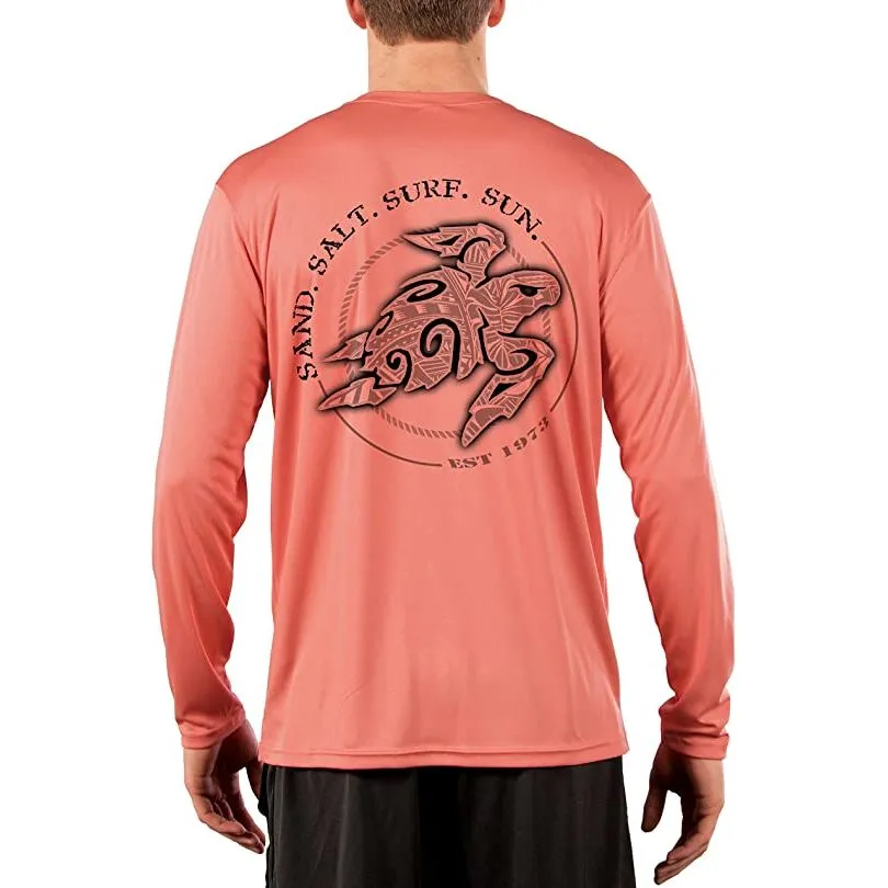 SAND.SALT.SURF.SUN. Polynesian Sea Turtle Men's UPF 50  UV Sun Protection Performance Long Sleeve T-Shirt