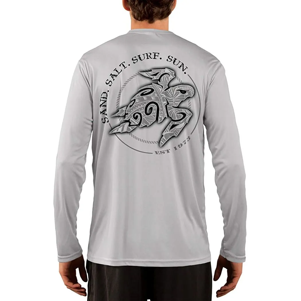 SAND.SALT.SURF.SUN. Polynesian Sea Turtle Men's UPF 50  UV Sun Protection Performance Long Sleeve T-Shirt