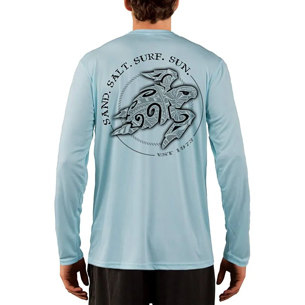 SAND.SALT.SURF.SUN. Polynesian Sea Turtle Men's UPF 50  UV Sun Protection Performance Long Sleeve T-Shirt