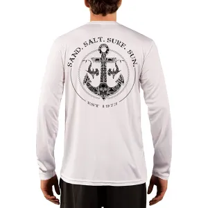 SAND.SALT.SURF.SUN. Shark Anchor Men's UPF 50  UV Sun Protection Performance Long Sleeve T-Shirt