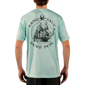 SAND.SALT.SURF.SUN. Vintage Ship Men's UPF 50  UV Sun Protection Performance Short Sleeve T-Shirt