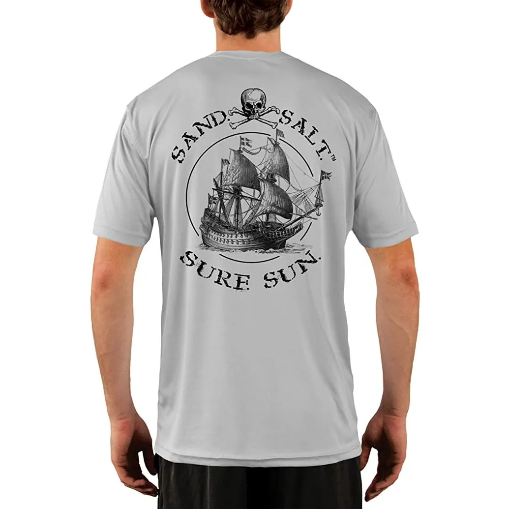 SAND.SALT.SURF.SUN. Vintage Ship Men's UPF 50  UV Sun Protection Performance Short Sleeve T-Shirt