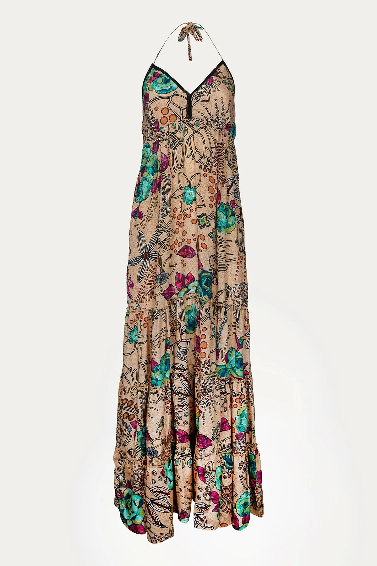 SAPANA TIERED FLORAL-PRINT MAXI DRESS