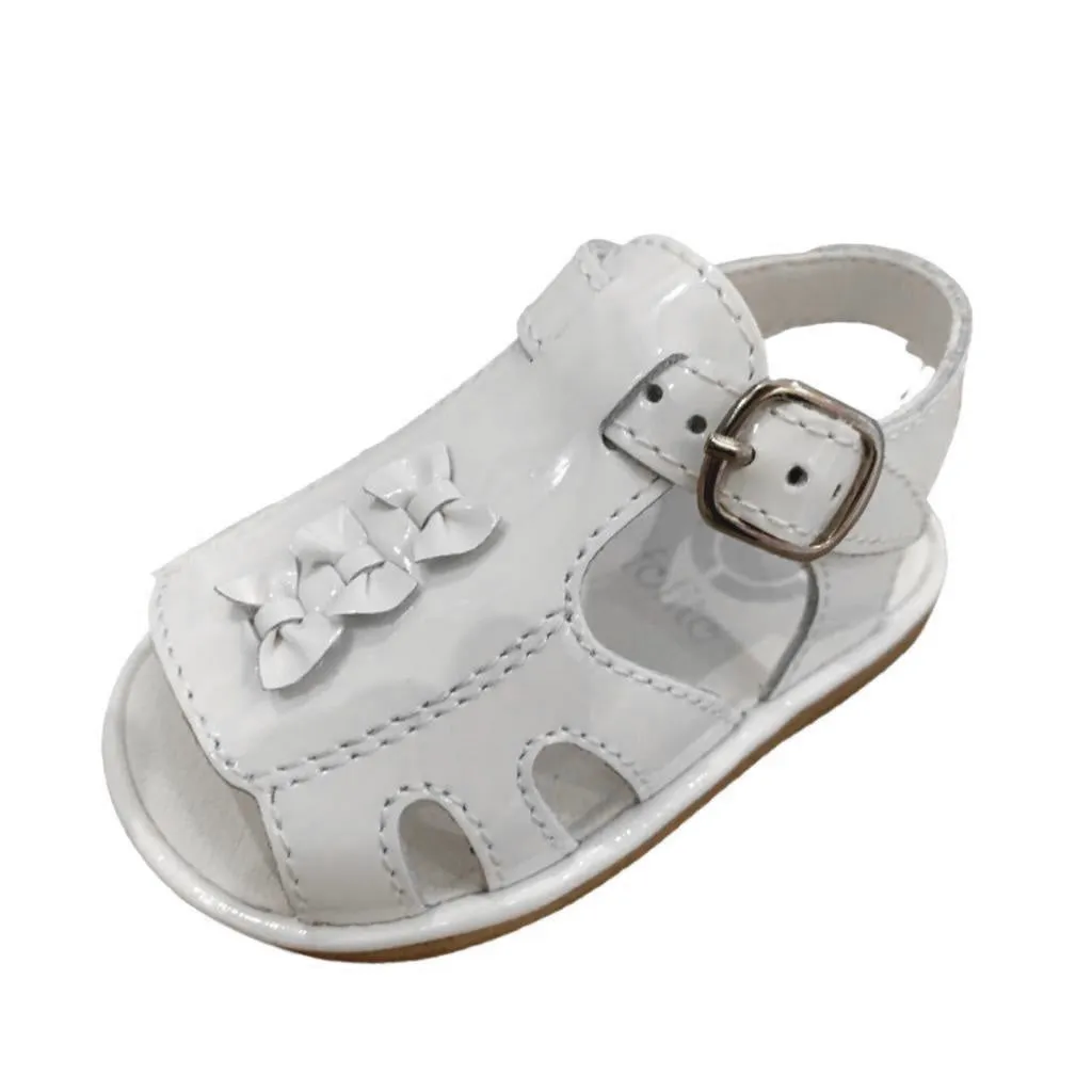 Serena Girl’s White Patent Open Toe Sandal