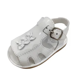 Serena Girl’s White Patent Open Toe Sandal