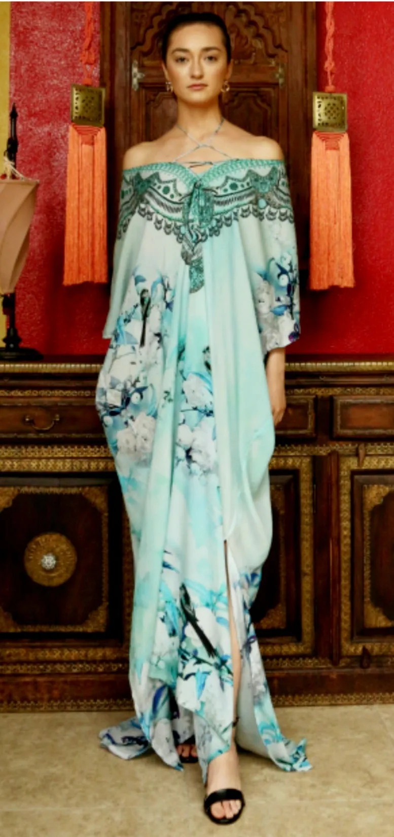 Shahida Parides Long Open Shoulder Cover Up