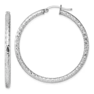 Silver D.C Hollow Hoop Hinged Back Earrings