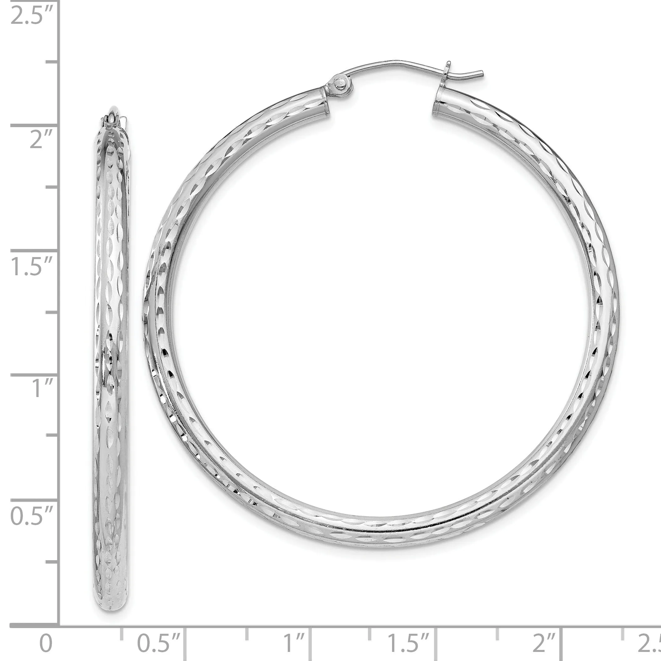 Silver D.C Hollow Hoop Hinged Back Earrings