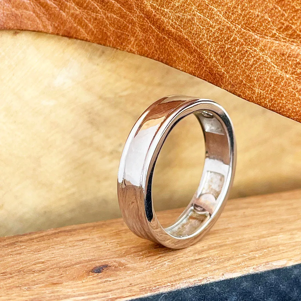 Silver Double Grooved Banded Ring