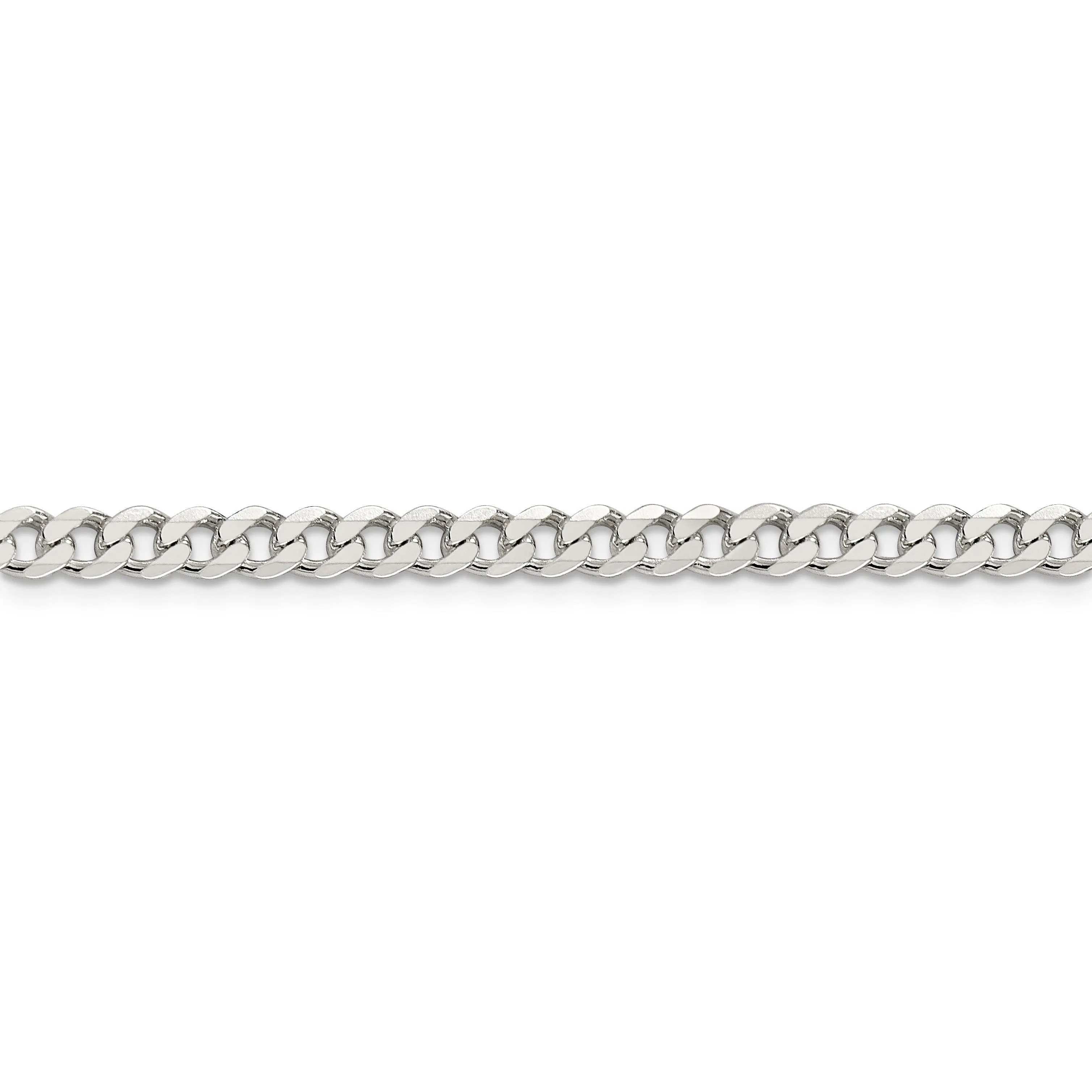 Silver Polished 4.50-mm Solid Curb Link Chain