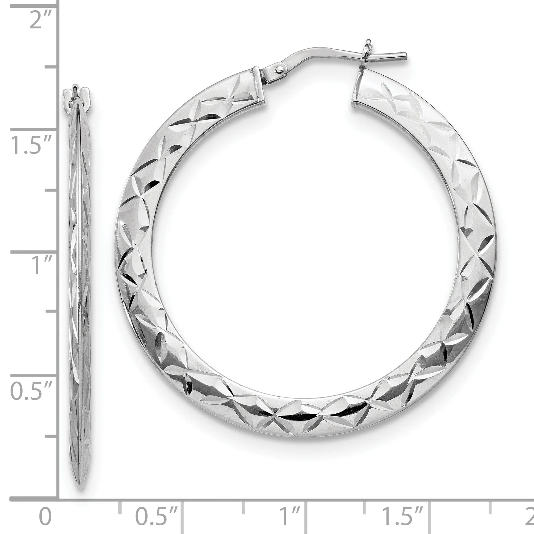 Silver Polished D.C Hoop Earrings