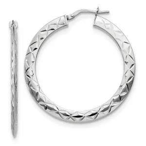 Silver Polished D.C Hoop Earrings