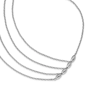 Silver Rhodium Polished MultiStrand Necklace