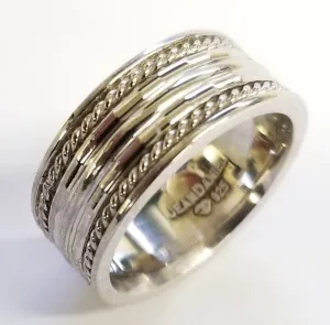 Silver ring Rope Edge Ring Band