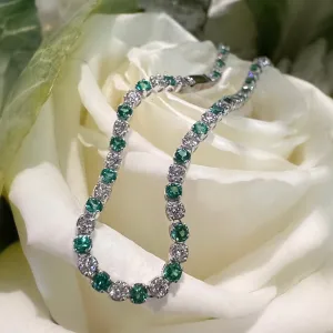 Simon G Emerald & Diamond 14K White Gold Tennis Bracelet LB2044