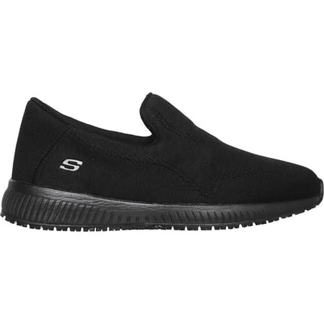 Skechers Women's Work Relaxed Fit Squad Slip Resistant Memory Foam Miskin Black, Sz 9 wide width!