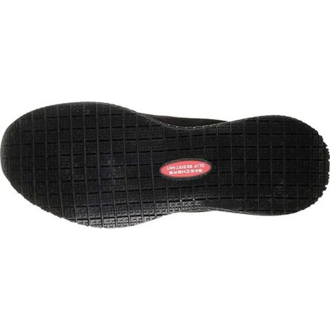 Skechers Women's Work Relaxed Fit Squad Slip Resistant Memory Foam Miskin Black, Sz 9 wide width!