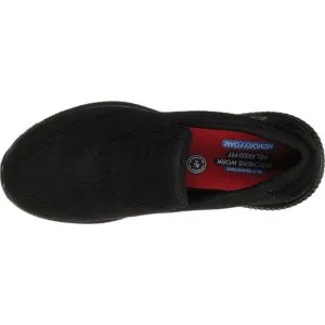 Skechers Women's Work Relaxed Fit Squad Slip Resistant Memory Foam Miskin Black, Sz 9 wide width!