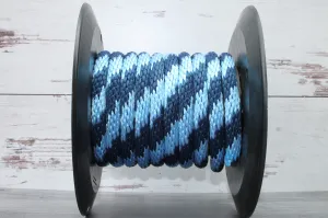 Sky Blue and Navy Solid Braided Multifilament Polypropylene Rope