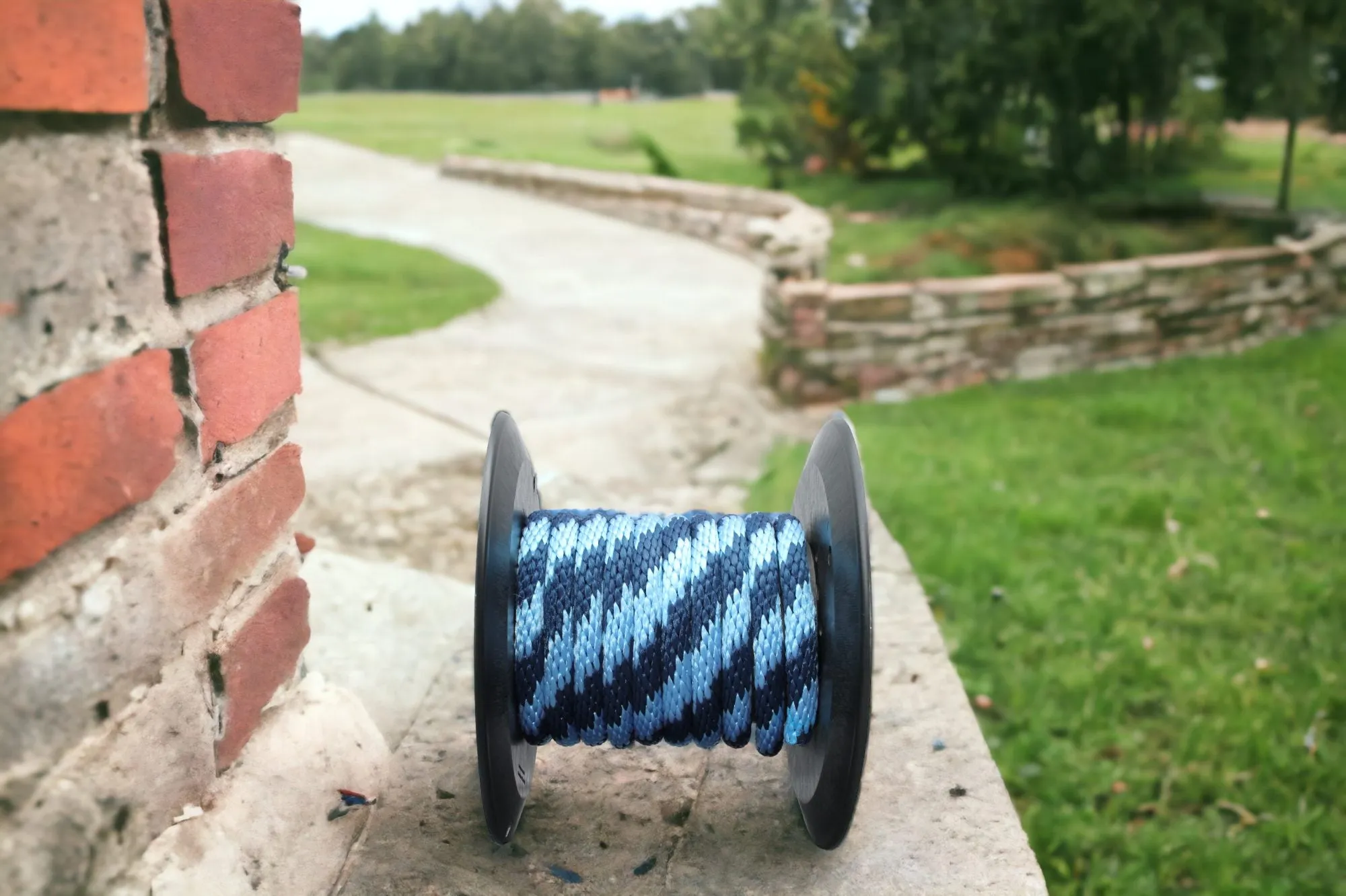 Sky Blue and Navy Solid Braided Multifilament Polypropylene Rope