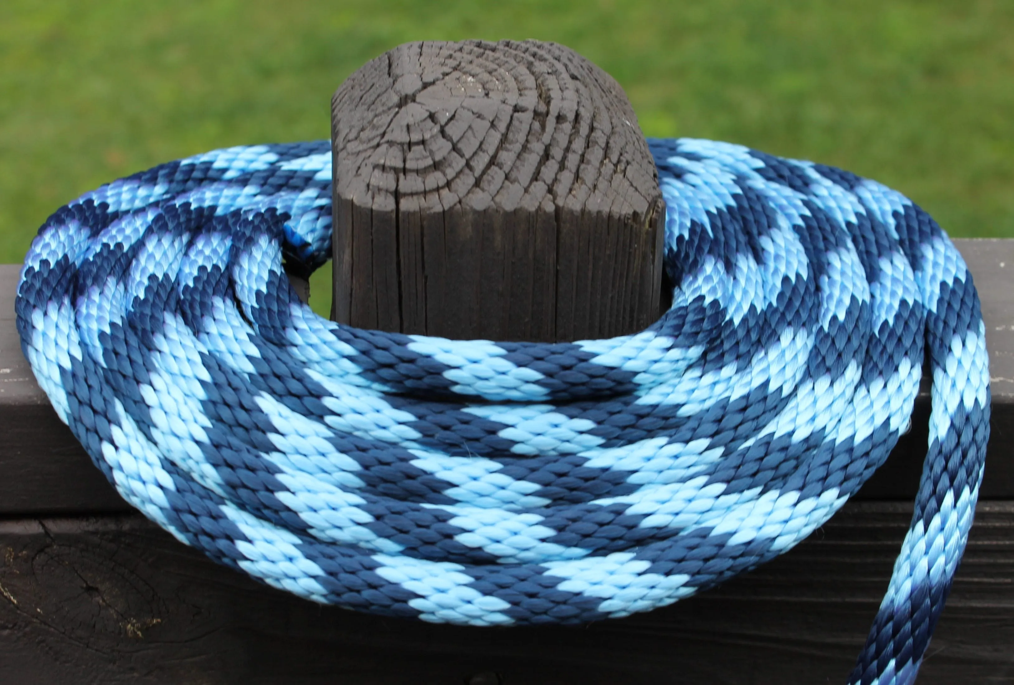 Sky Blue and Navy Solid Braided Multifilament Polypropylene Rope