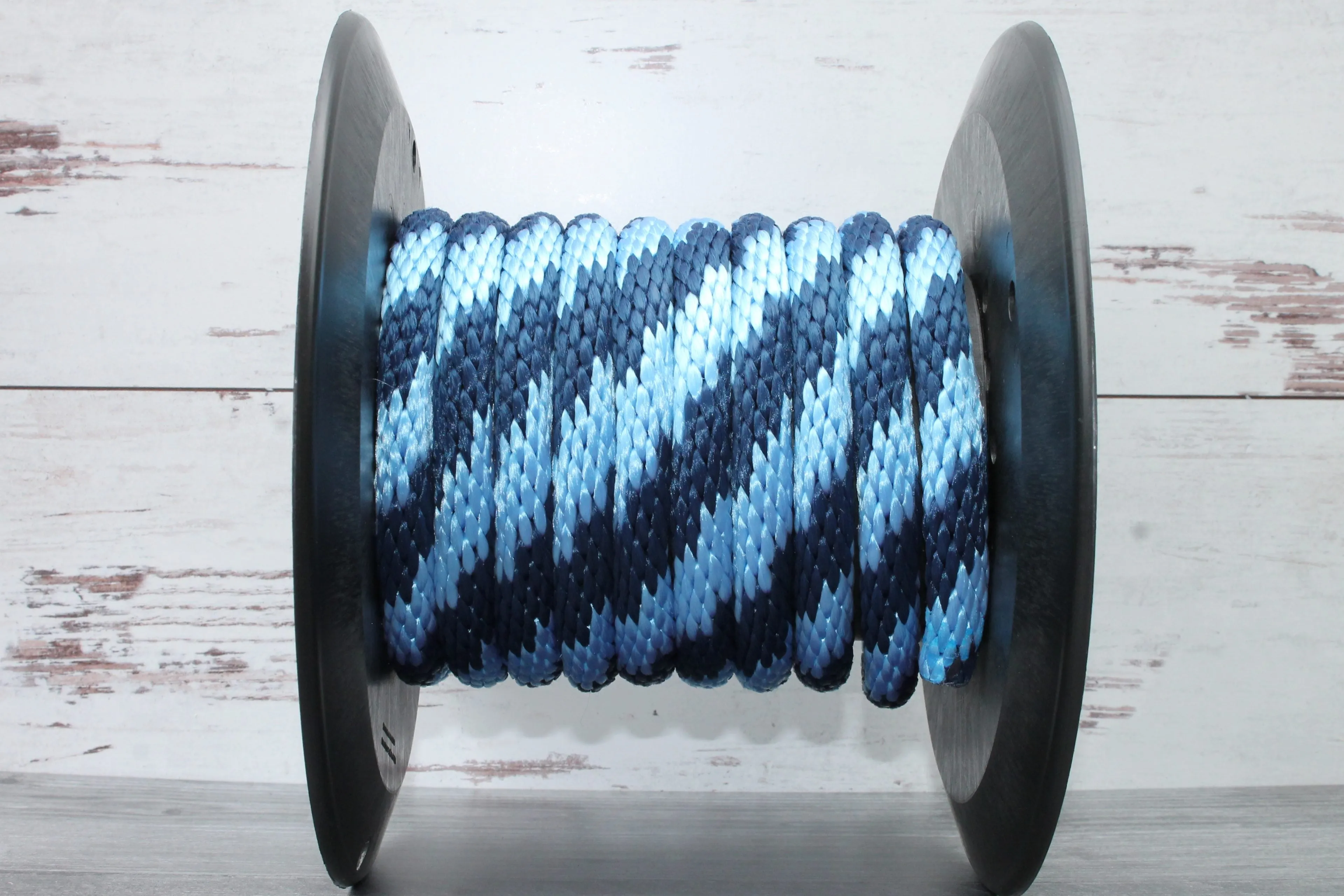 Sky Blue and Navy Solid Braided Multifilament Polypropylene Rope