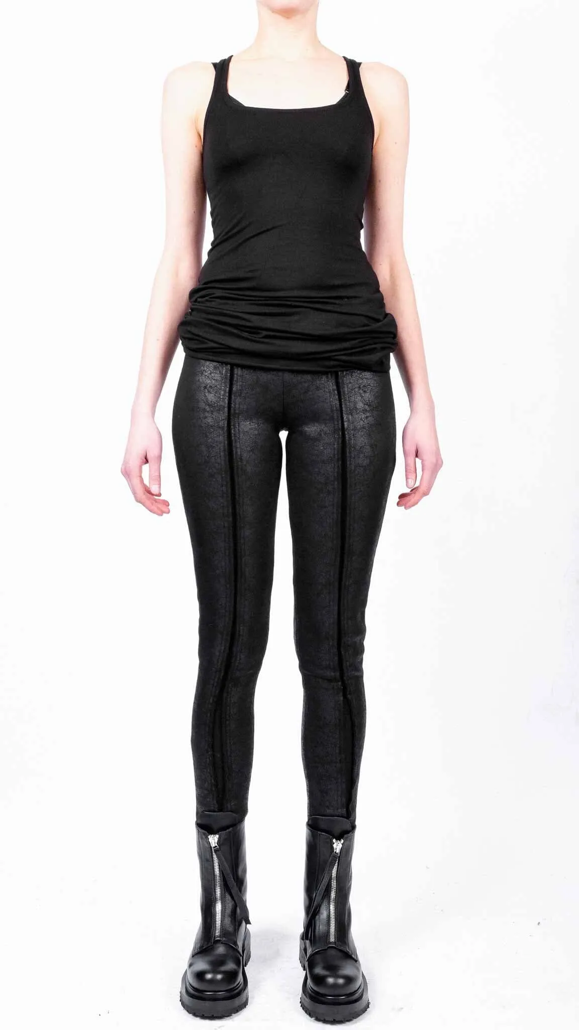 Slim Leather Effect Trousers